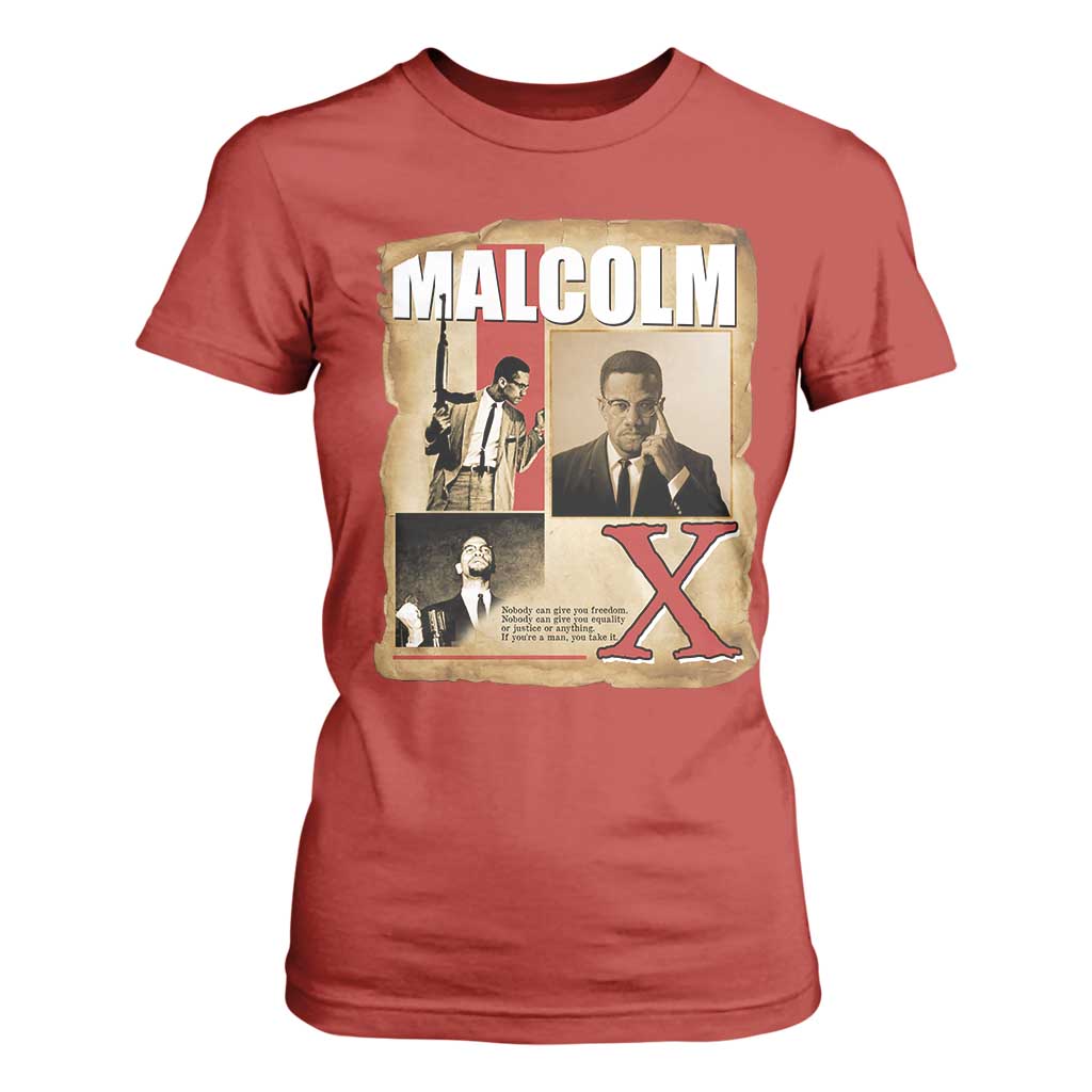 Malcolm X Quote T Shirt For Women Nobody Can Give You Freedom Take It - African Pride