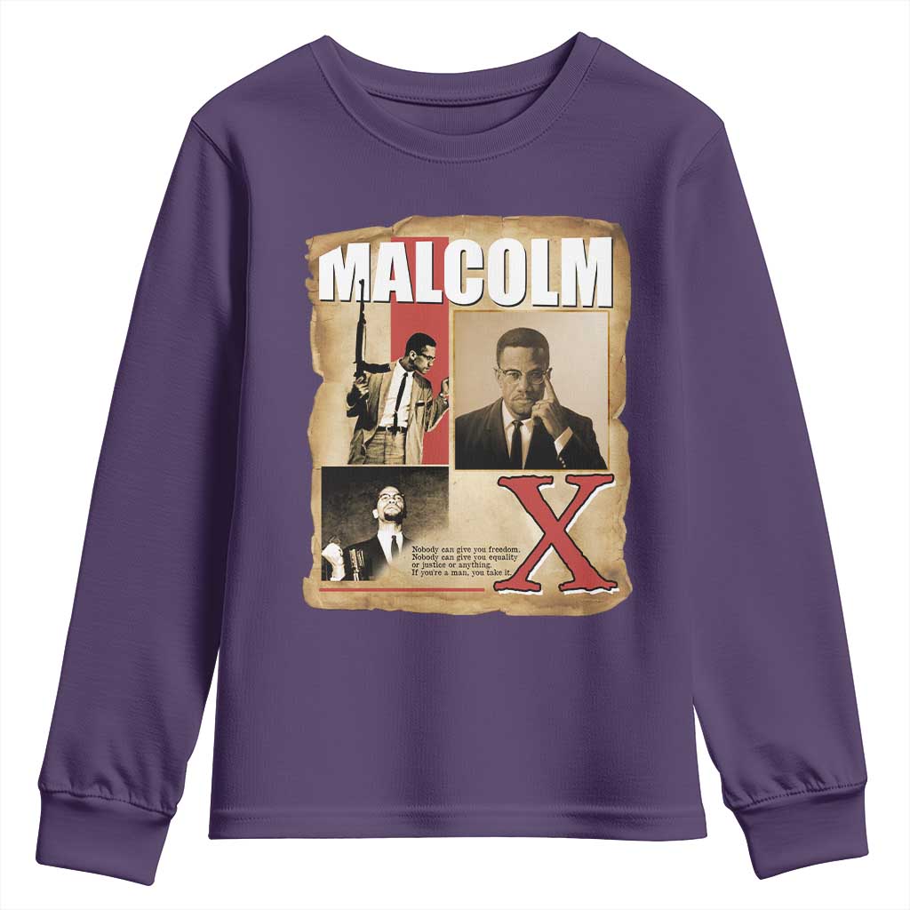 Malcolm X Quote Youth Sweatshirt Nobody Can Give You Freedom Take It - African Pride