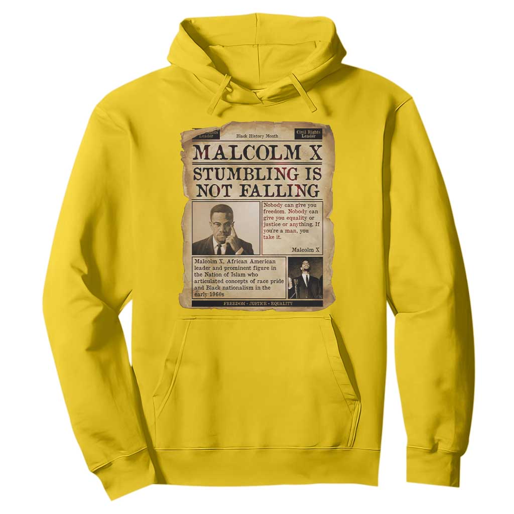 Malcolm X Hoodie Stumbling Is Not Falling Civil Rights Leader TS12