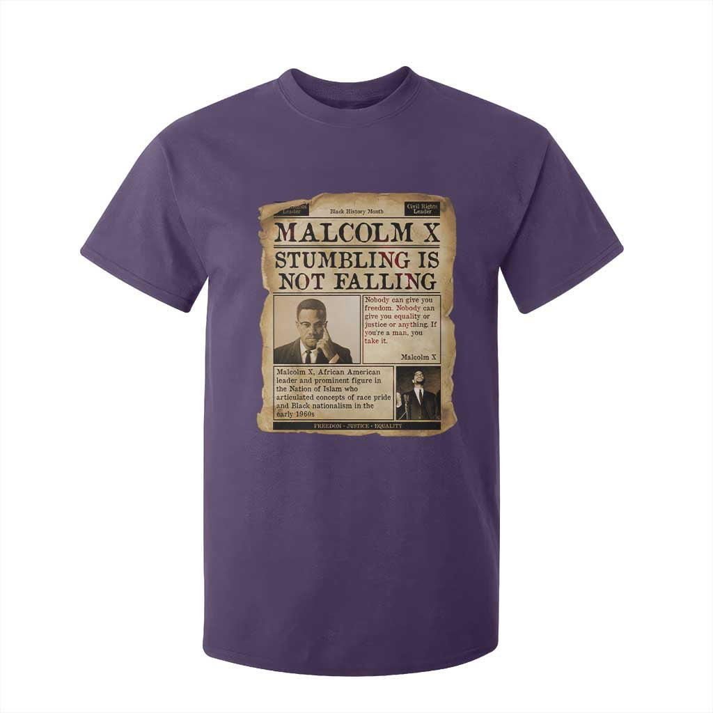 Malcolm X T Shirt For Kid Stumbling Is Not Falling Civil Rights Leader TS12