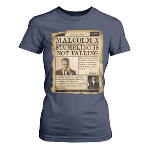 Malcolm X T Shirt For Women Stumbling Is Not Falling Civil Rights Leader TS12