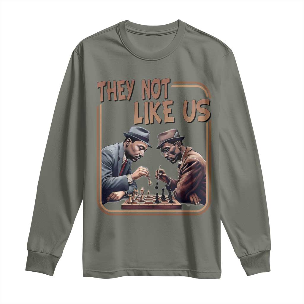 MLK And Malcolm X Long Sleeve Shirt They Not Like Us Revolutionary Leaders - African Pride