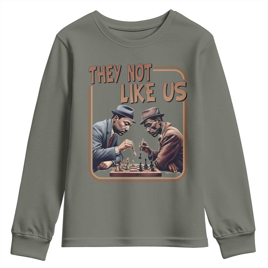MLK And Malcolm X Youth Sweatshirt They Not Like Us Revolutionary Leaders - African Pride