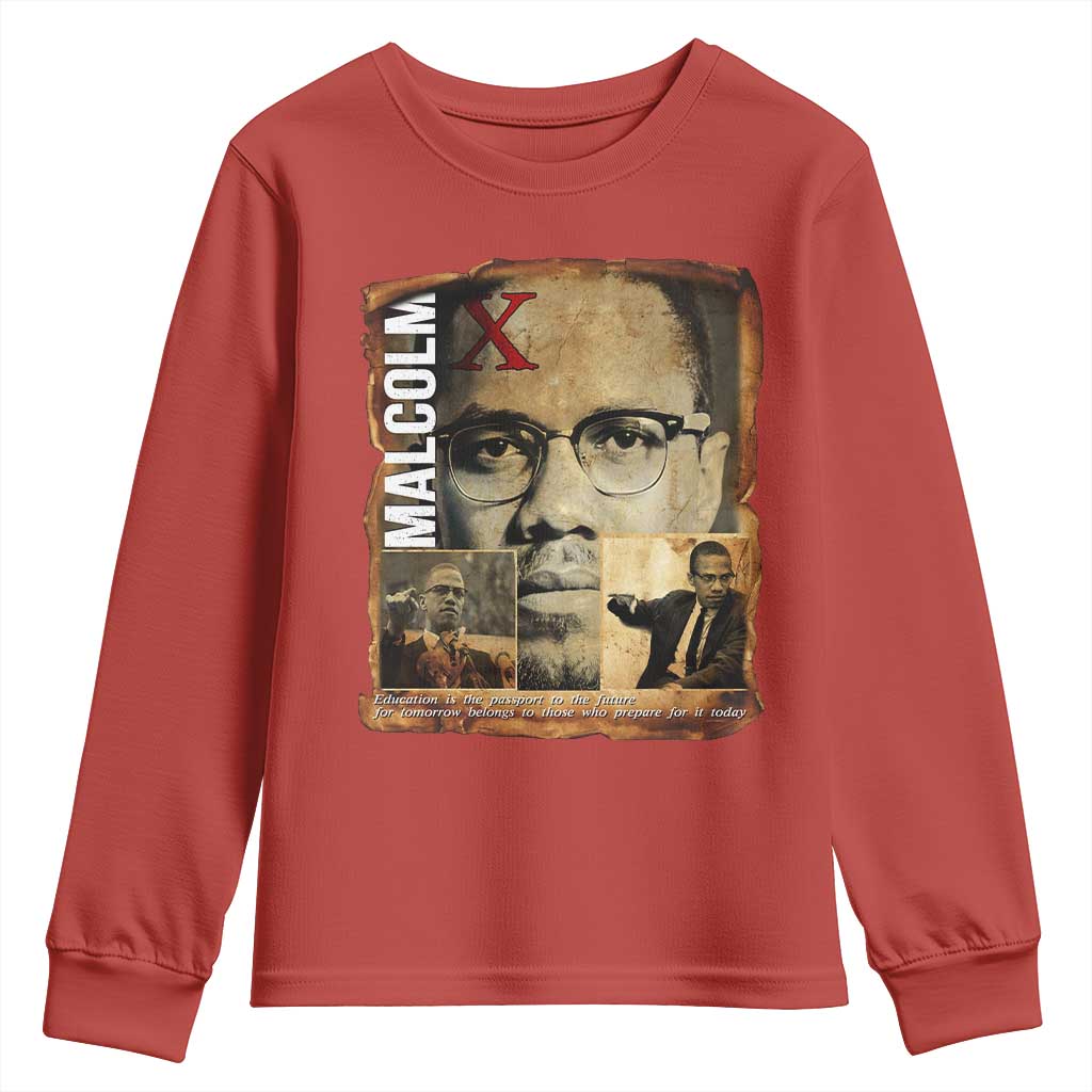 Education Is The Passport To The Future Youth Sweatshirt Malcolm X Quote