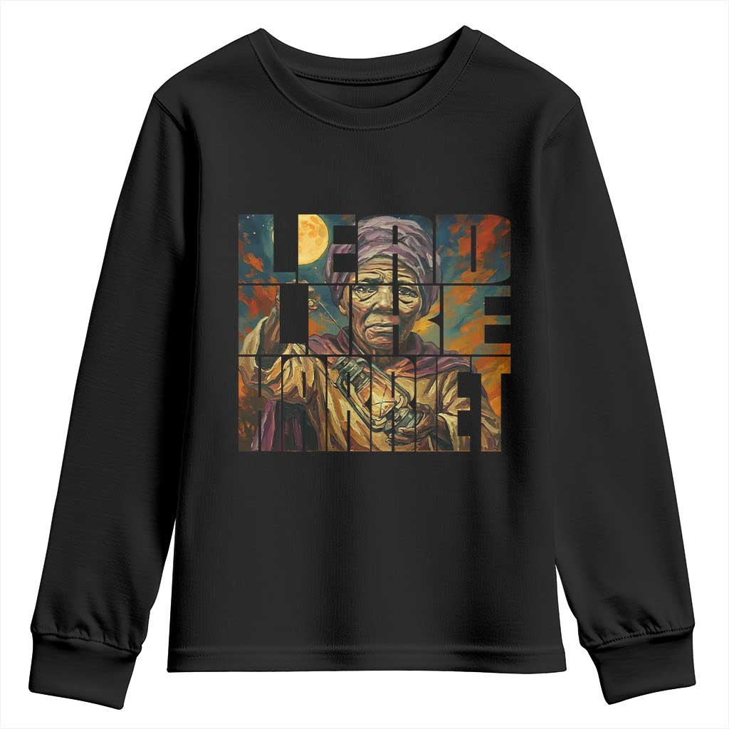 Lead Like Harriet Youth Sweatshirt Black Women Leadership Quote - African Pride