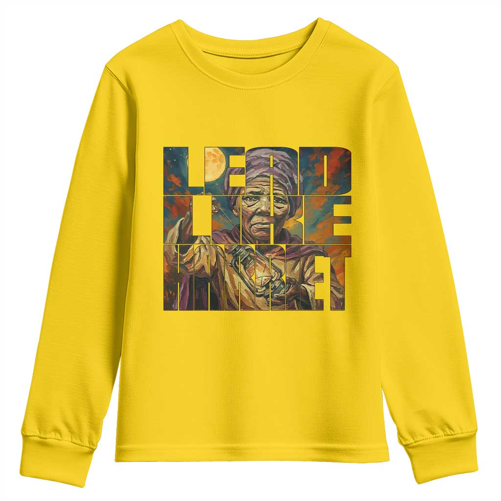 Lead Like Harriet Youth Sweatshirt Black Women Leadership Quote - African Pride