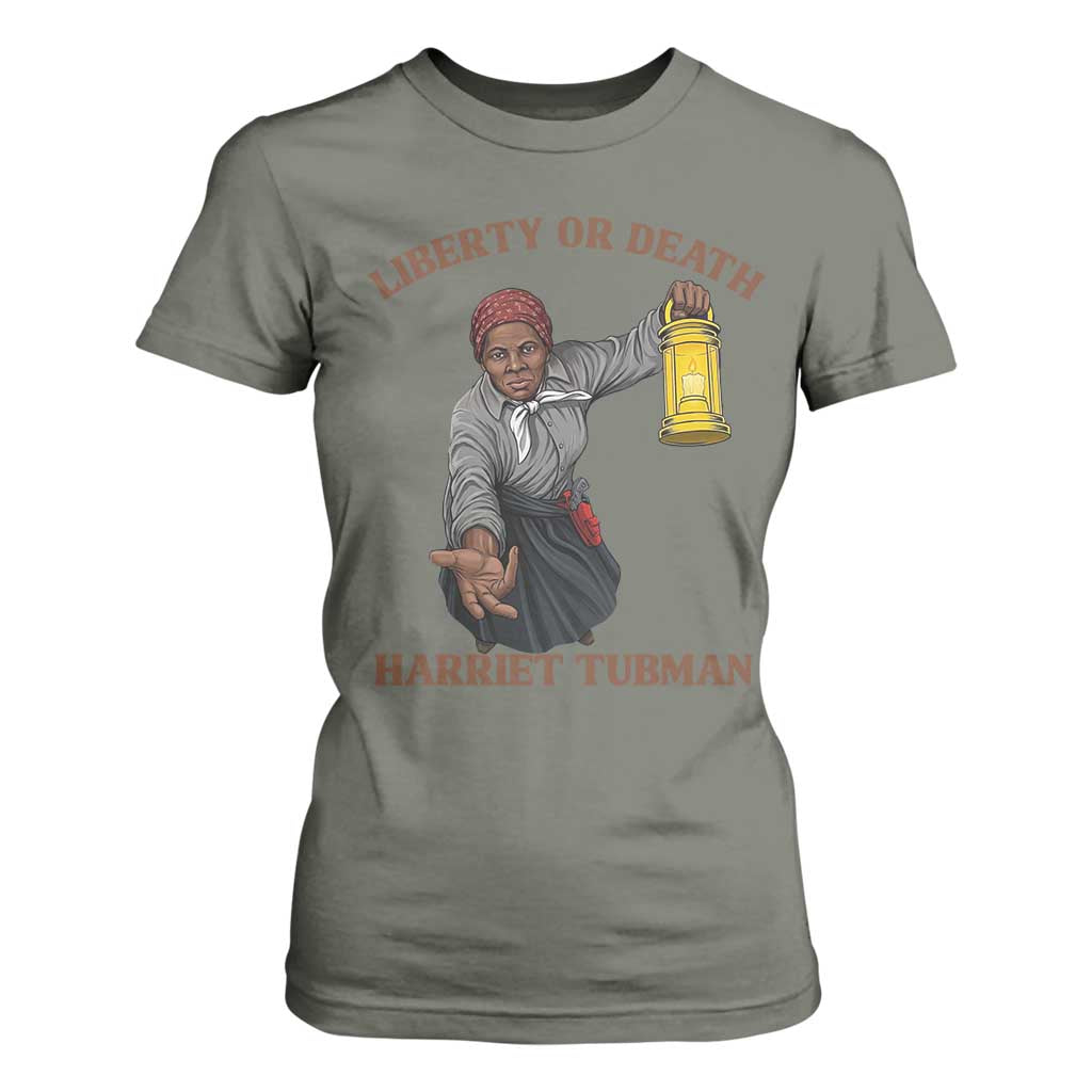 Harriet Tubman Freedom Quote T Shirt For Women Liberty Or Death - African Pride