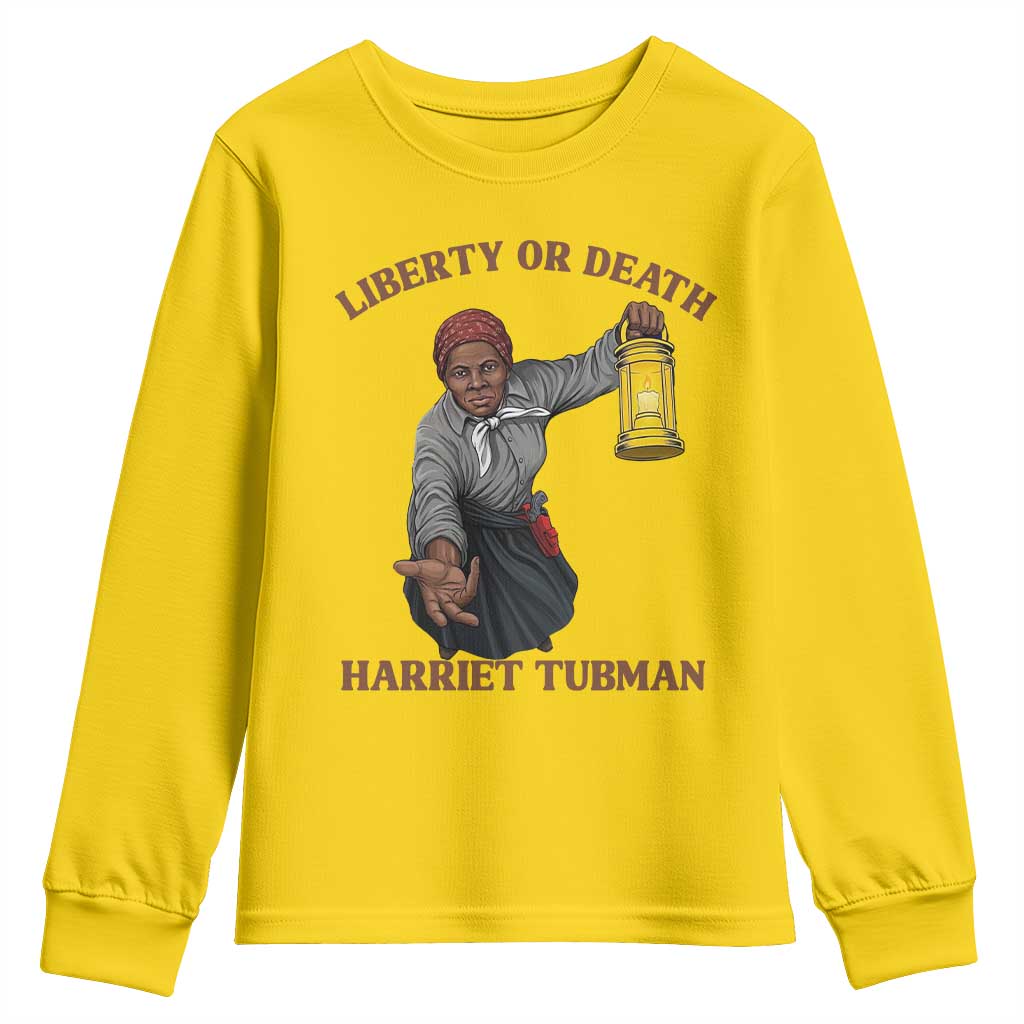 Harriet Tubman Freedom Quote Youth Sweatshirt Liberty Or Death - African Pride