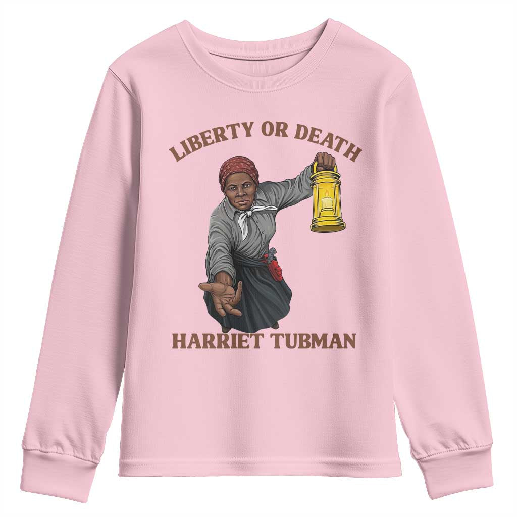 Harriet Tubman Freedom Quote Youth Sweatshirt Liberty Or Death - African Pride