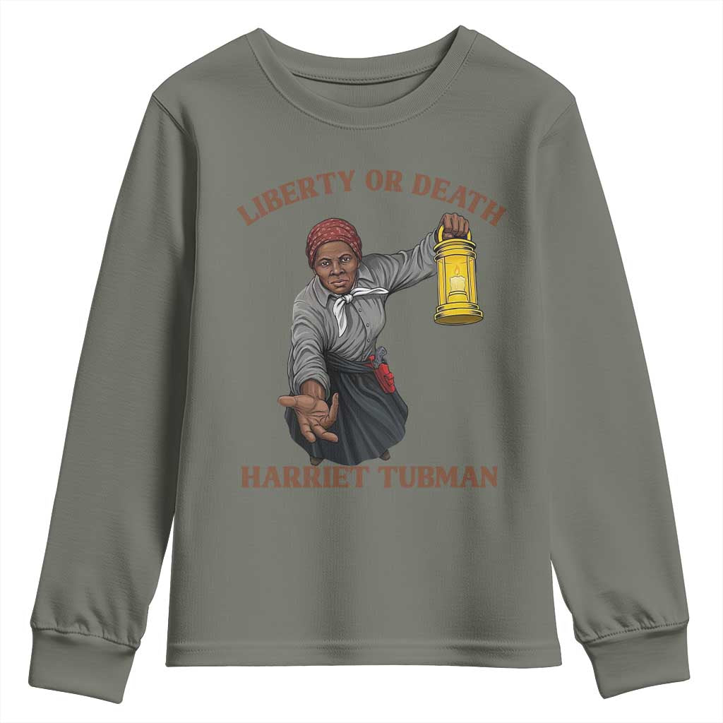Harriet Tubman Freedom Quote Youth Sweatshirt Liberty Or Death - African Pride
