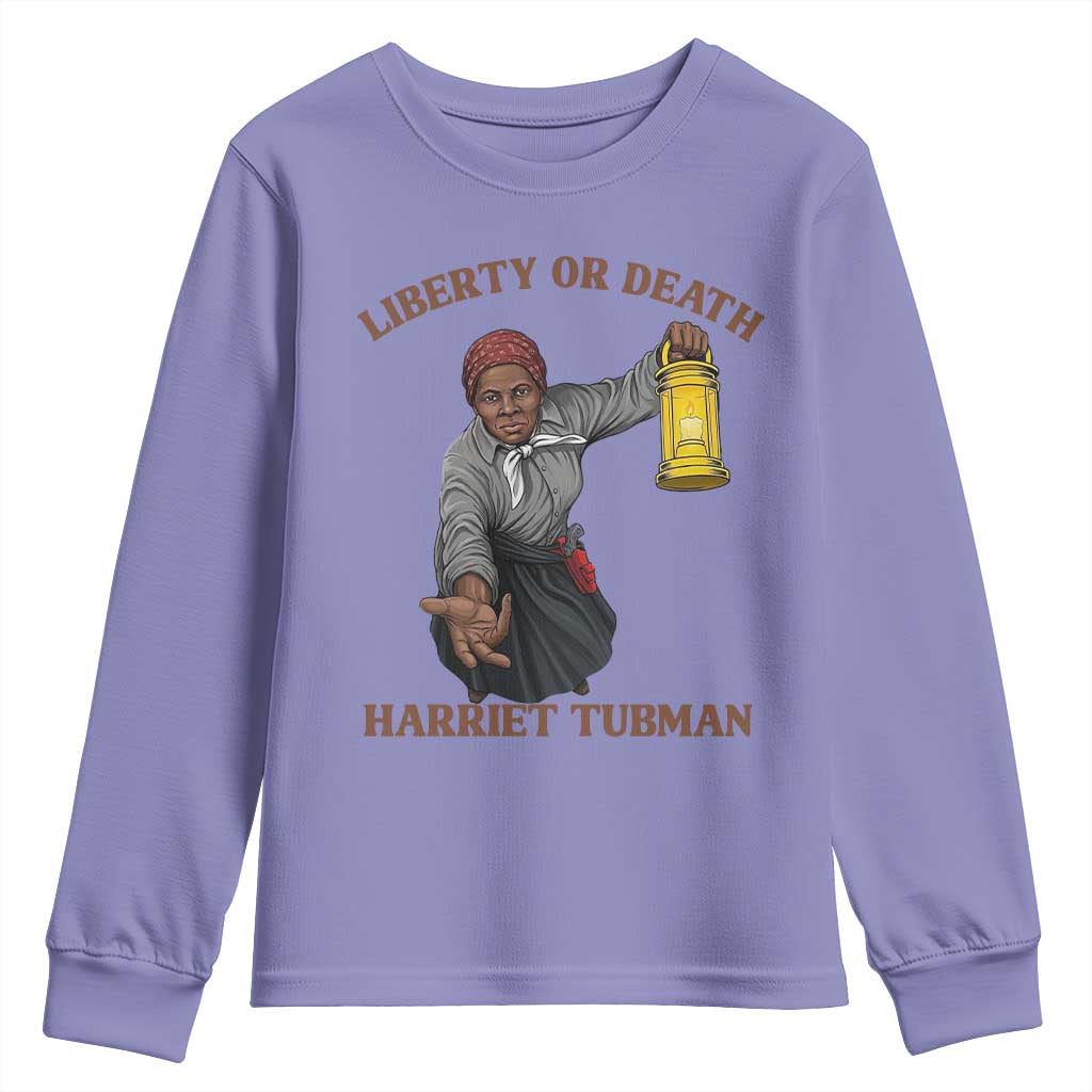 Harriet Tubman Freedom Quote Youth Sweatshirt Liberty Or Death - African Pride