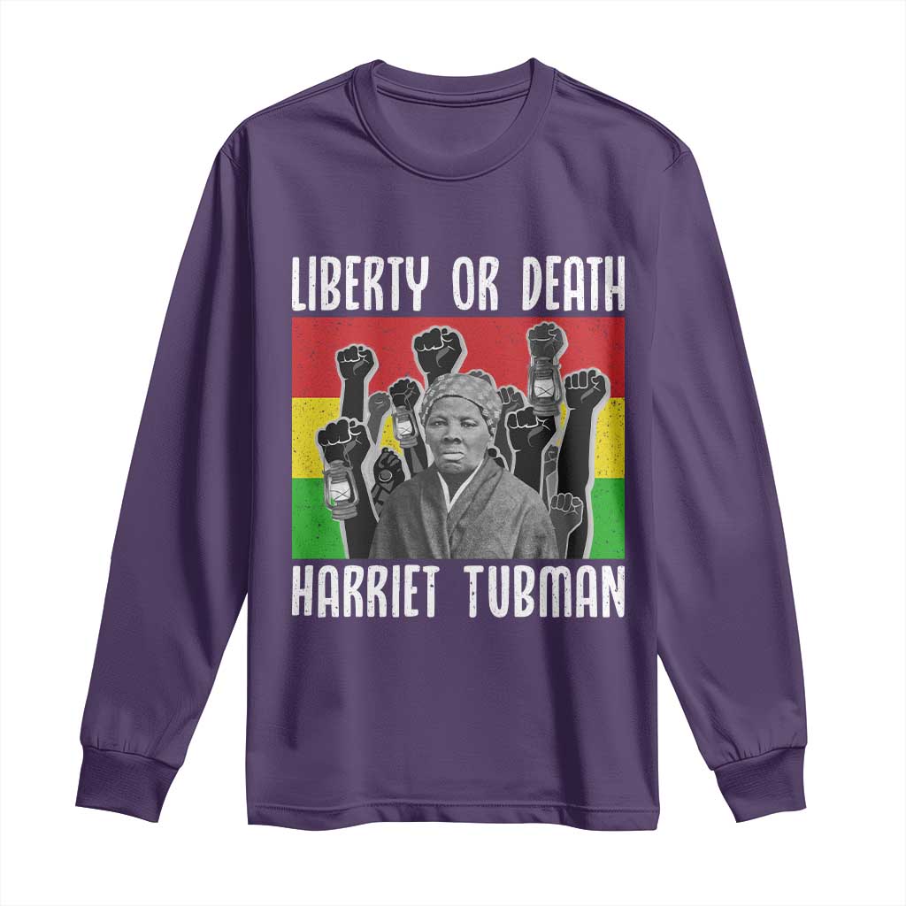Harriet Tubman Long Sleeve Shirt Liberty Or Death Women Empowerment Quote - African Pride