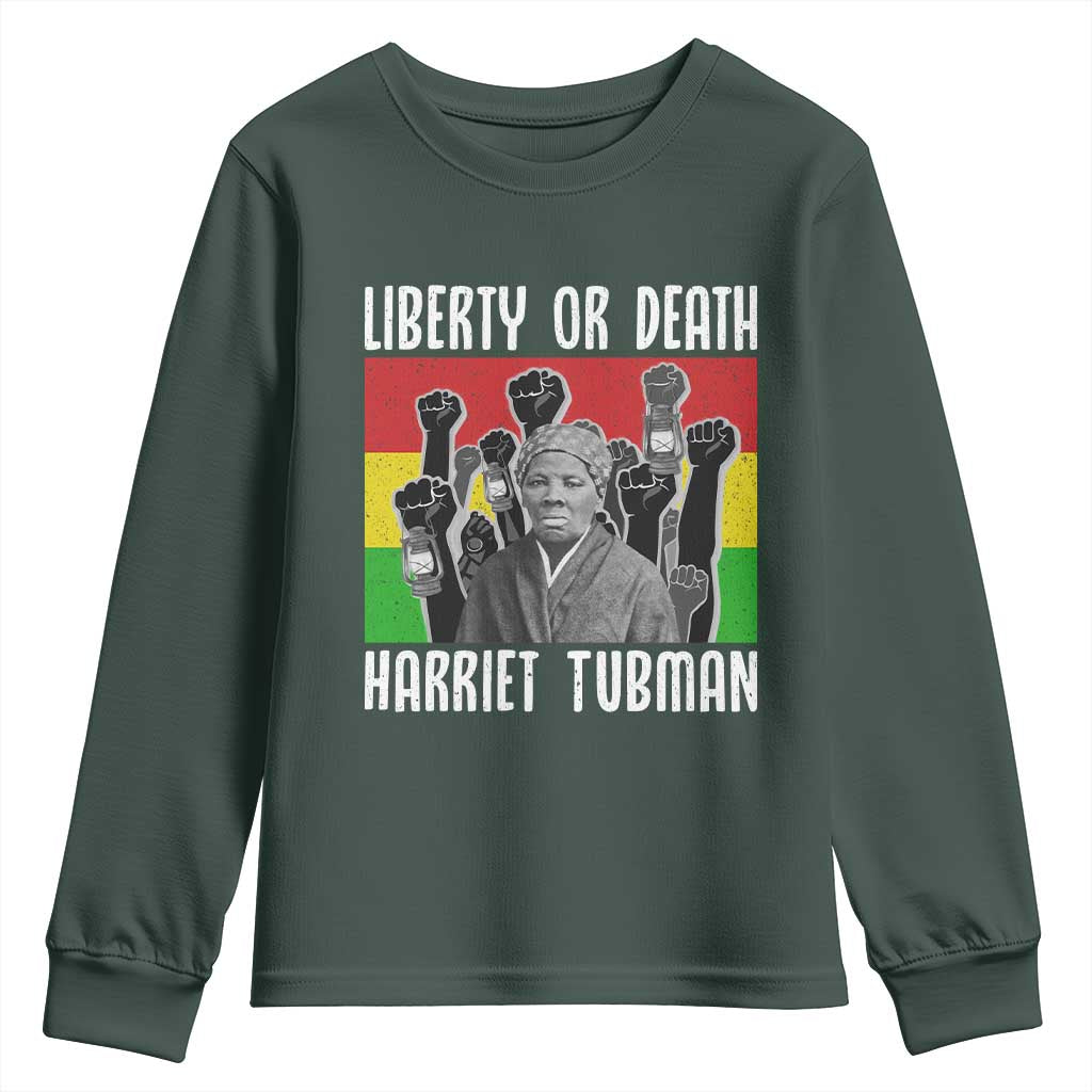 Harriet Tubman Youth Sweatshirt Liberty Or Death Women Empowerment Quote - African Pride