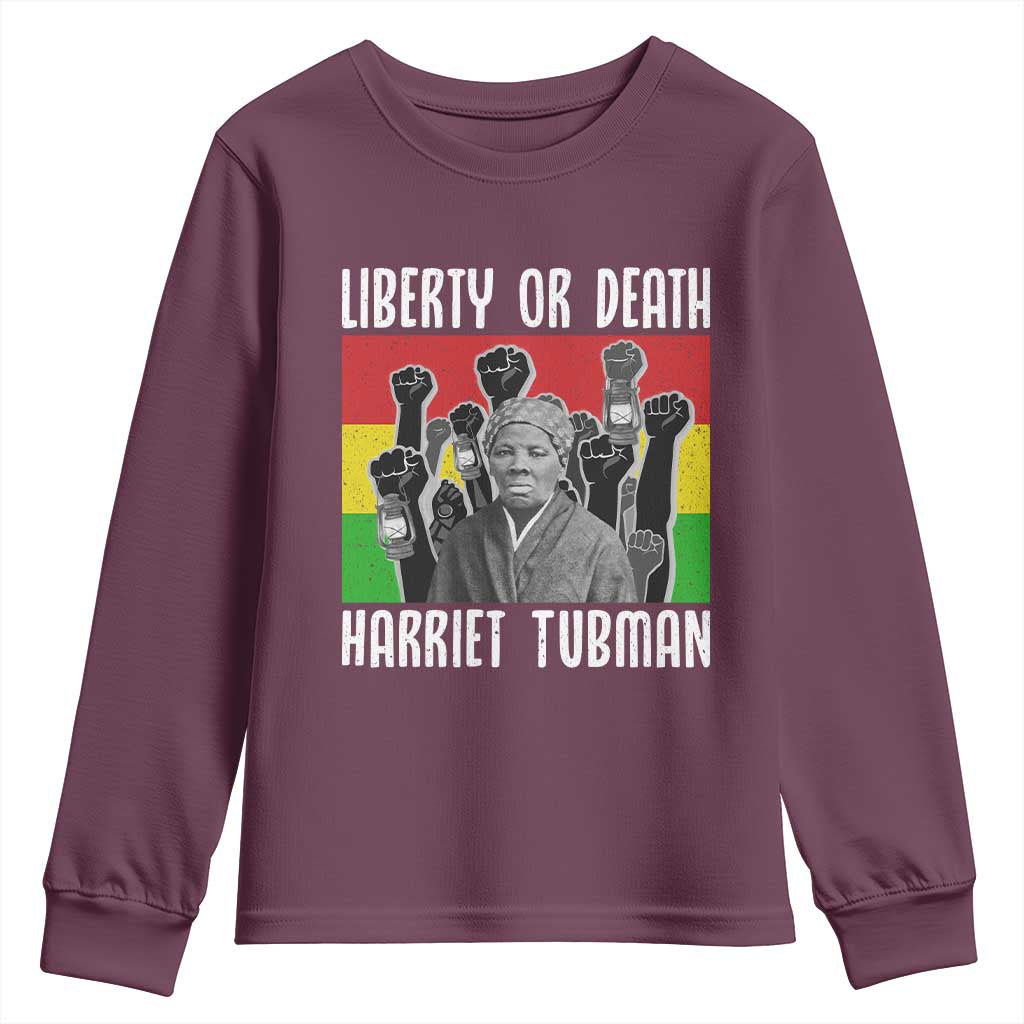 Harriet Tubman Youth Sweatshirt Liberty Or Death Women Empowerment Quote - African Pride