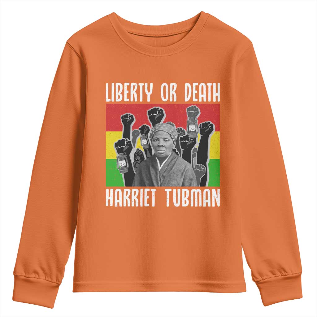 Harriet Tubman Youth Sweatshirt Liberty Or Death Women Empowerment Quote - African Pride