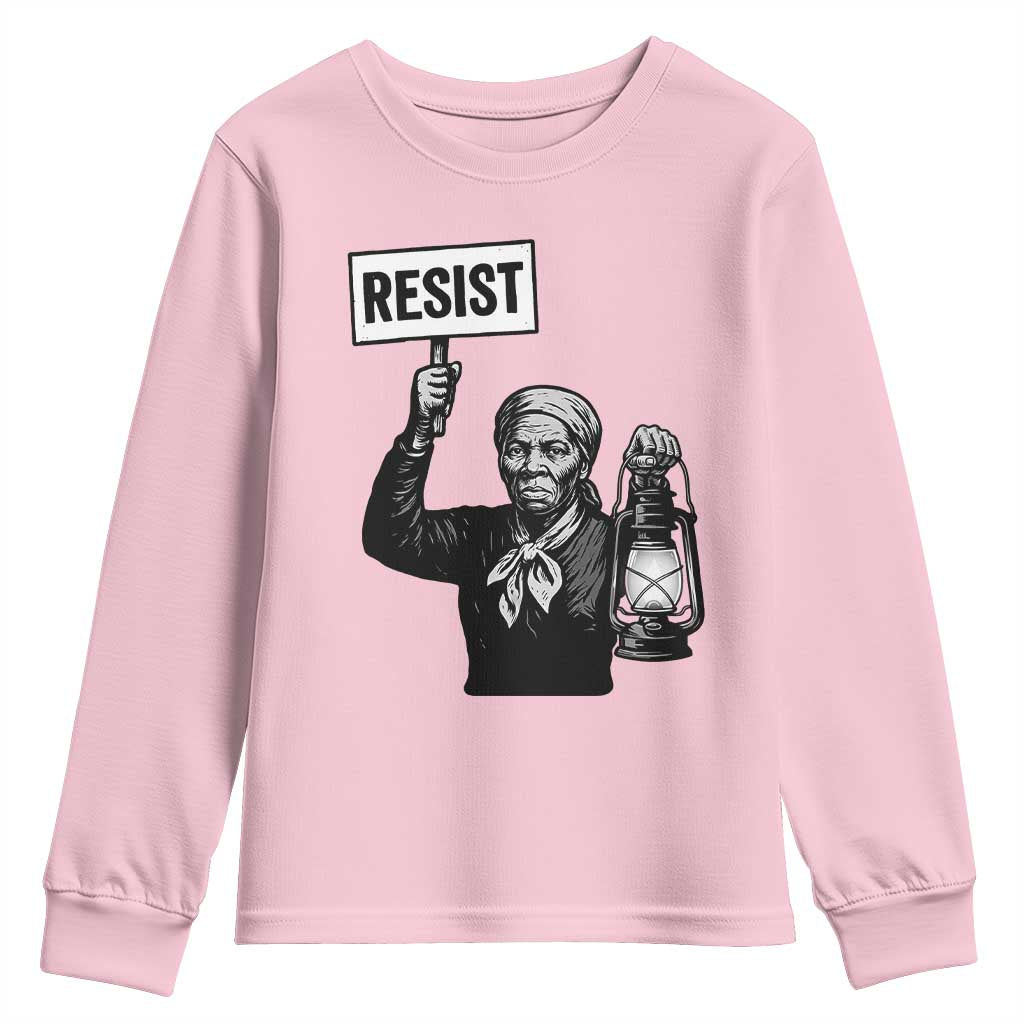 Harriet Tubman Says Resist Youth Sweatshirt Women Empowerment Quote - African Pride