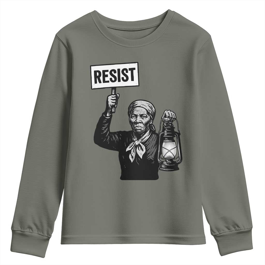 Harriet Tubman Says Resist Youth Sweatshirt Women Empowerment Quote - African Pride