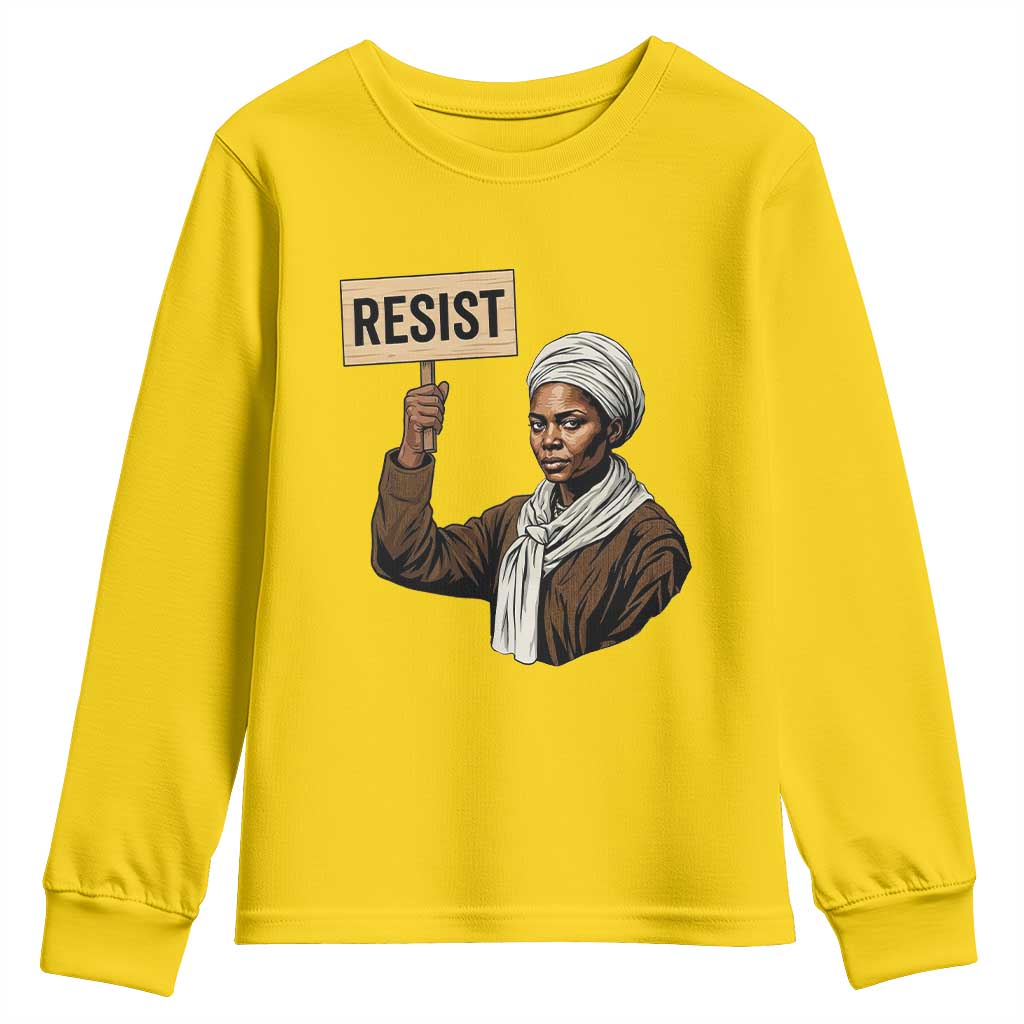 Funny Harriet Tubman Says Resist Youth Sweatshirt Black Pride Inspiration Gift - African Pride