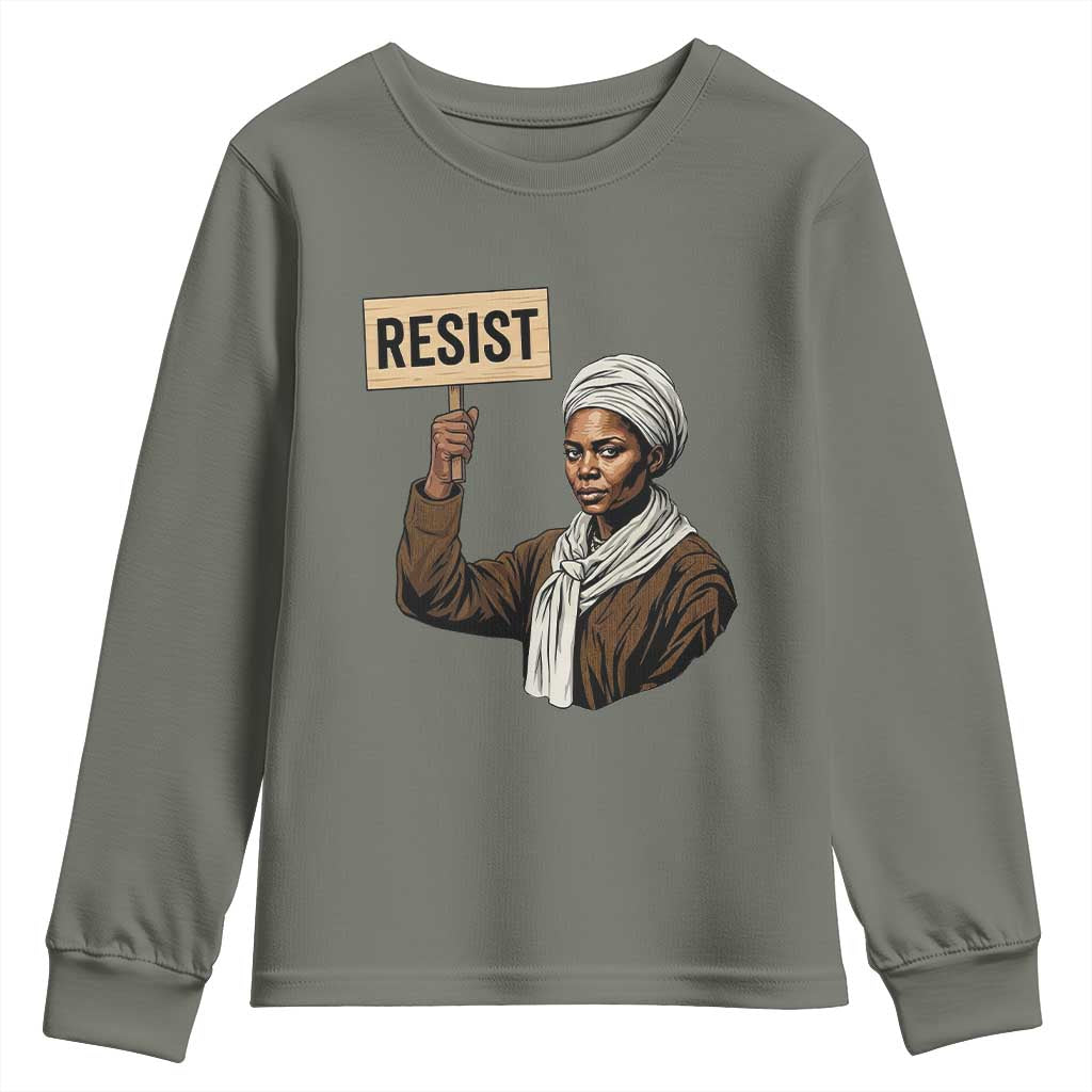Funny Harriet Tubman Says Resist Youth Sweatshirt Black Pride Inspiration Gift - African Pride