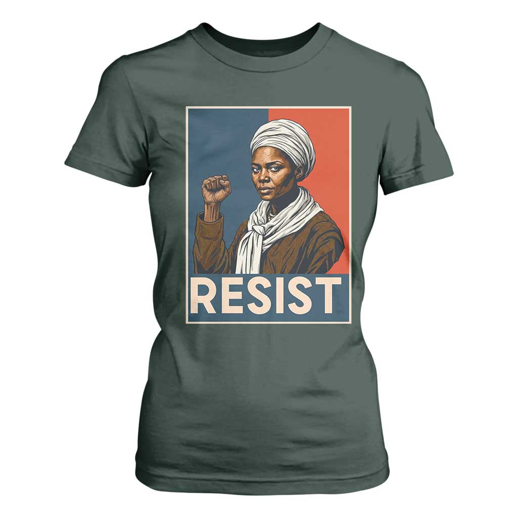 Funny Harriet Tubman Says Resist T Shirt For Women Strong Black Woman Leader - African Pride