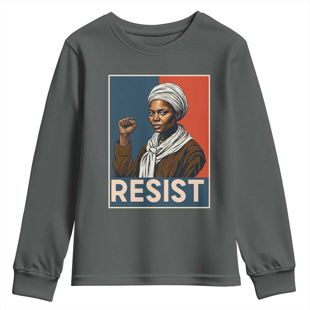 Funny Harriet Tubman Says Resist Youth Sweatshirt Strong Black Woman Leader - African Pride