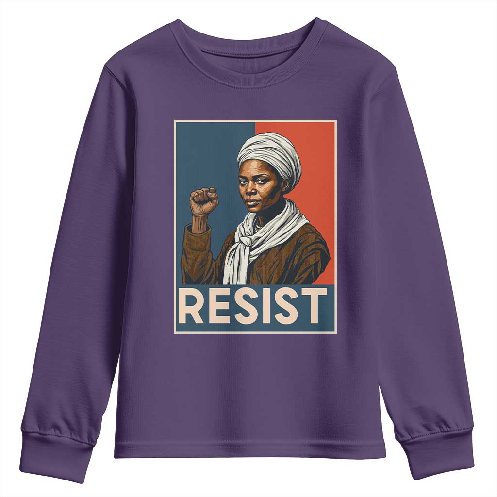 Funny Harriet Tubman Says Resist Youth Sweatshirt Strong Black Woman Leader - African Pride