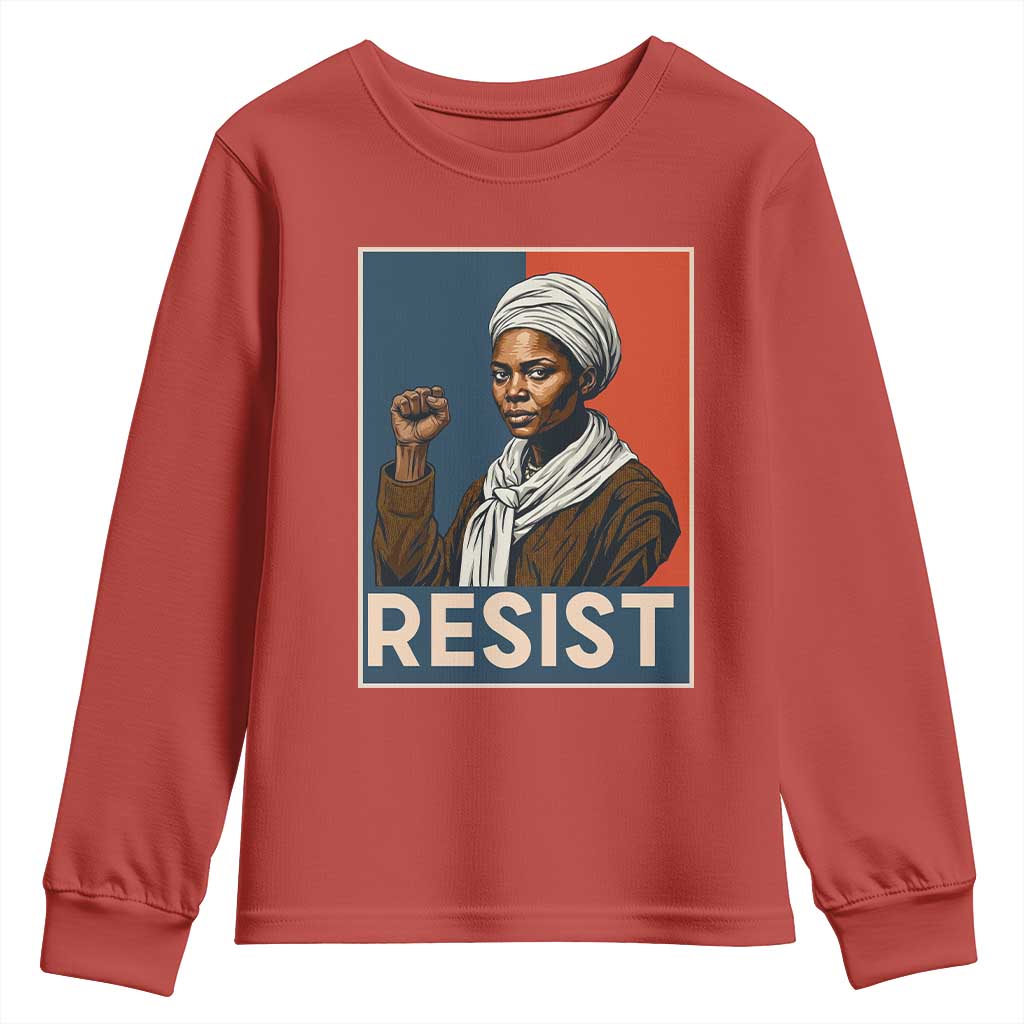 Funny Harriet Tubman Says Resist Youth Sweatshirt Strong Black Woman Leader - African Pride