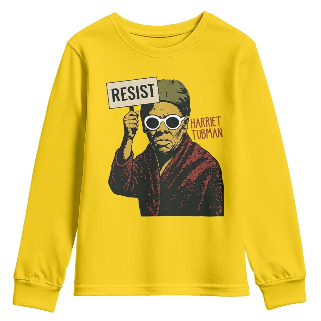 Funny Harriet Tubman Says Resist Youth Sweatshirt Female Empowerment History Gift - African Pride