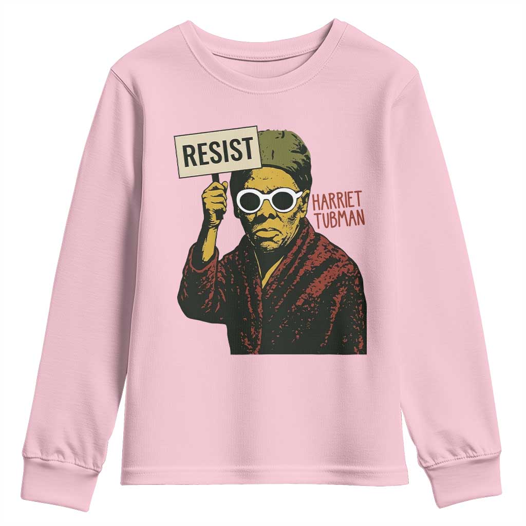 Funny Harriet Tubman Says Resist Youth Sweatshirt Female Empowerment History Gift - African Pride