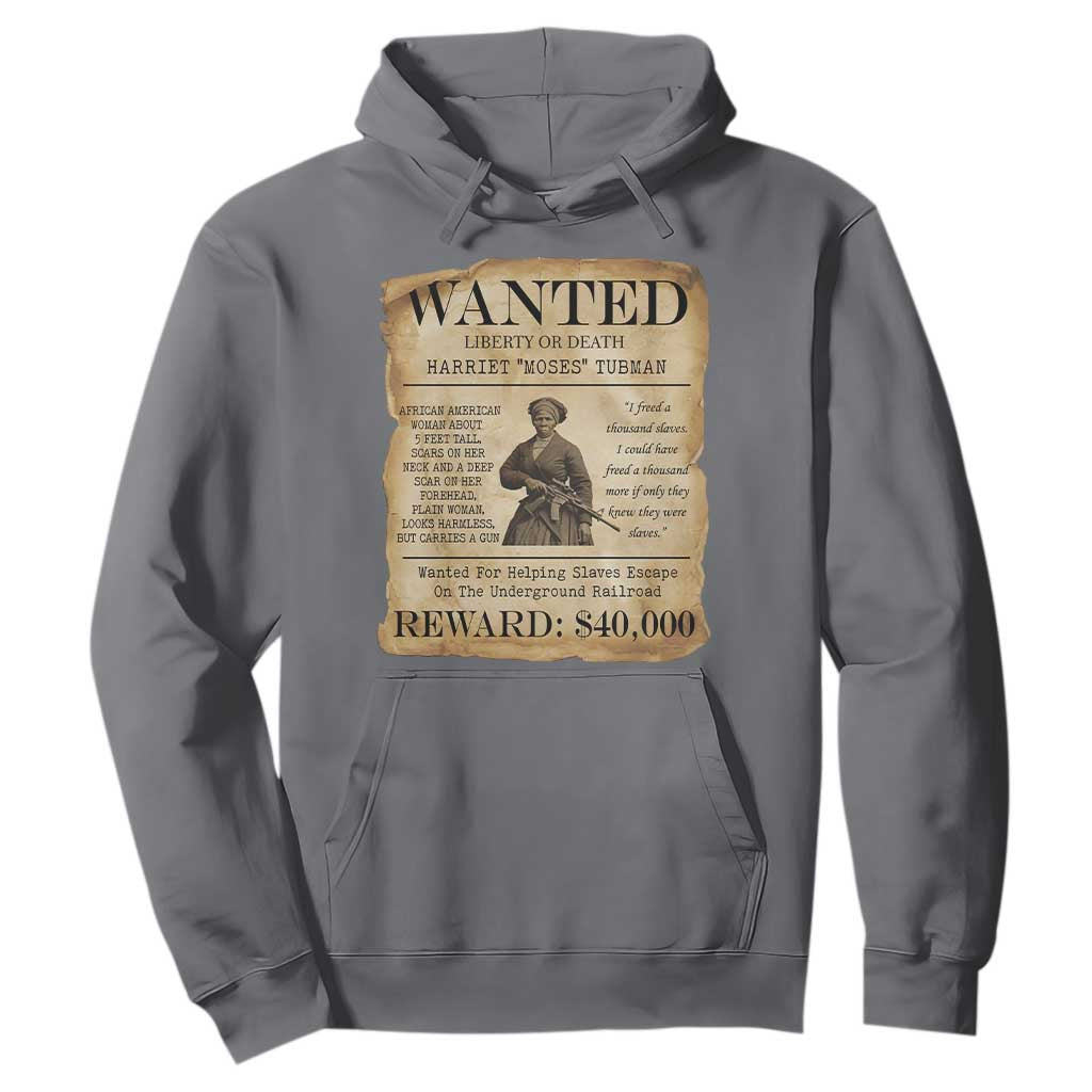 Vintage Harriet Tubman Poster Hoodie Wanted For Helping Slaves Escape