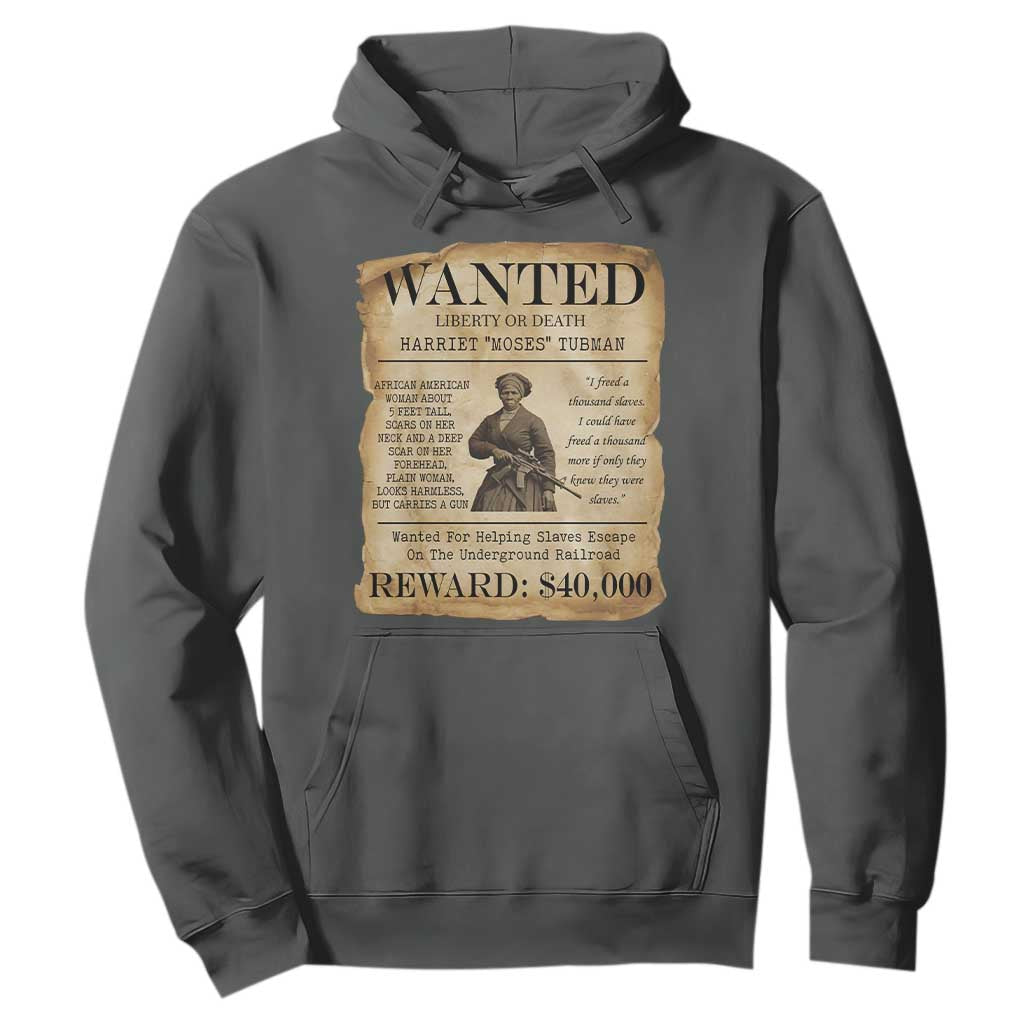 Vintage Harriet Tubman Poster Hoodie Wanted For Helping Slaves Escape