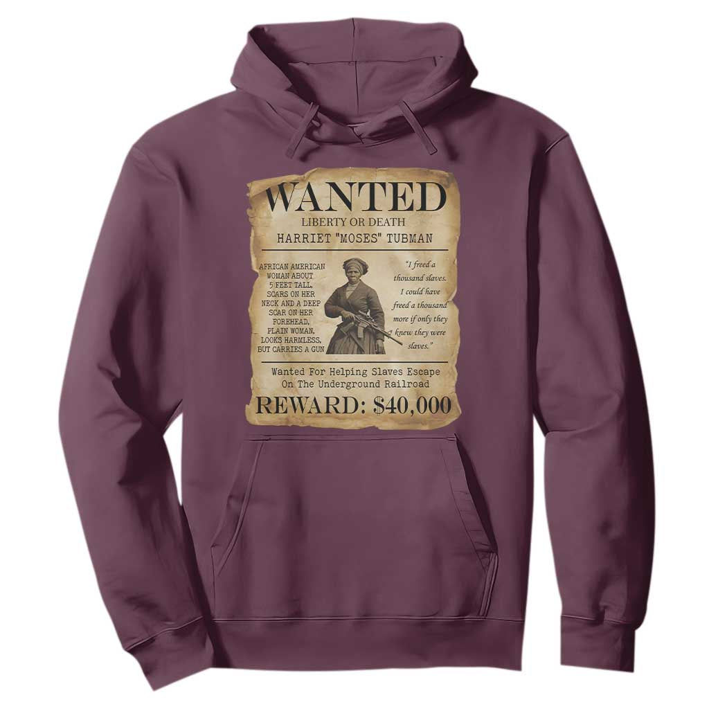 Vintage Harriet Tubman Poster Hoodie Wanted For Helping Slaves Escape