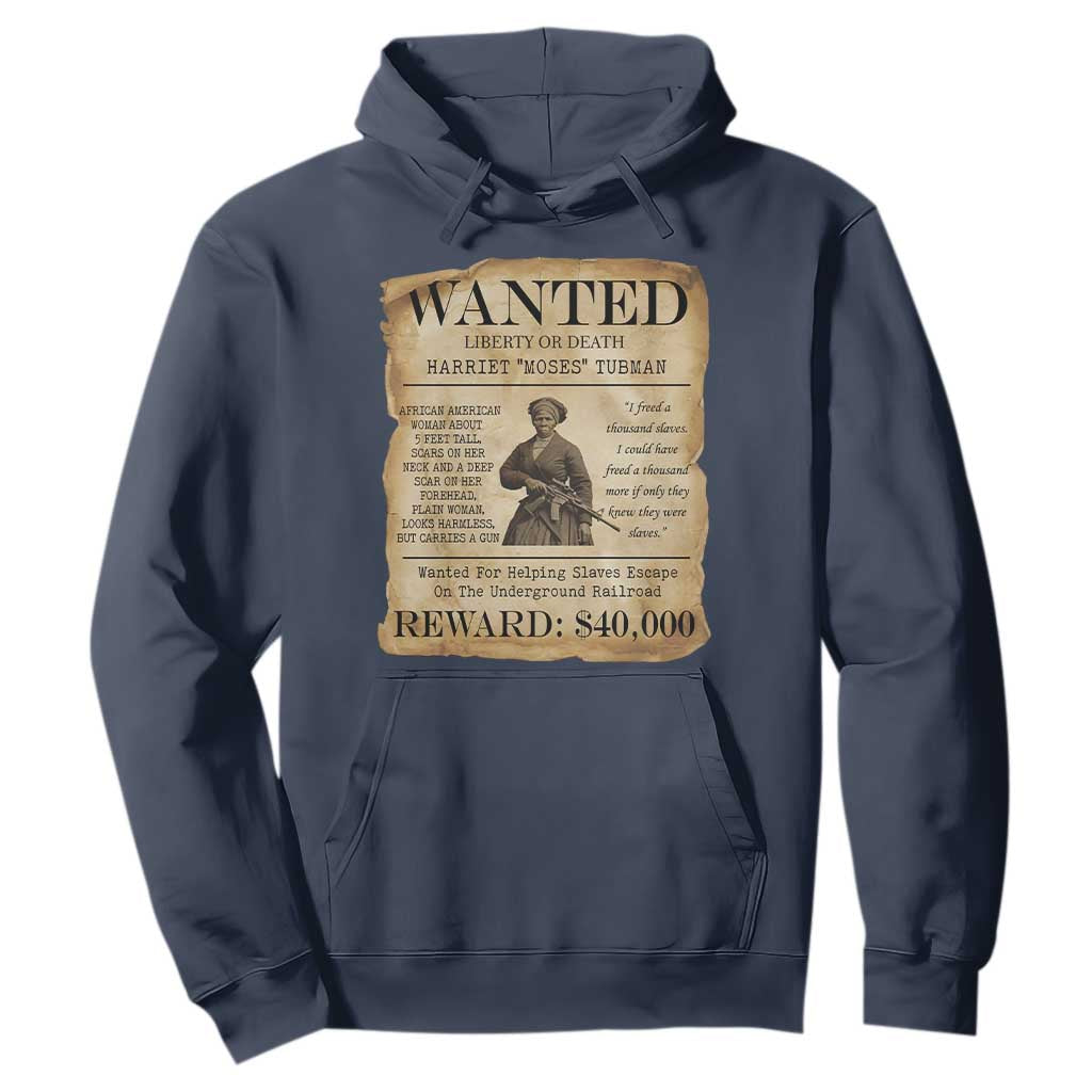 Vintage Harriet Tubman Poster Hoodie Wanted For Helping Slaves Escape