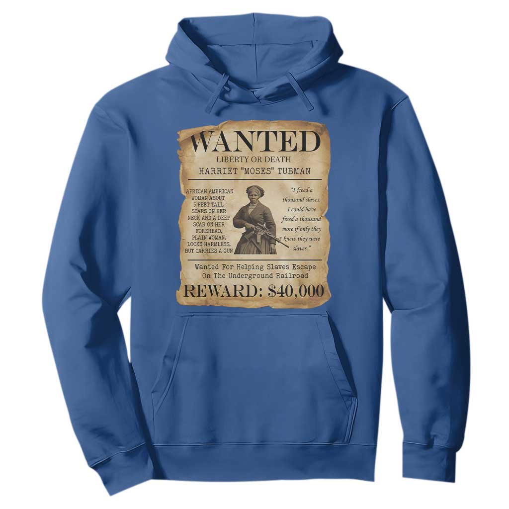 Vintage Harriet Tubman Poster Hoodie Wanted For Helping Slaves Escape