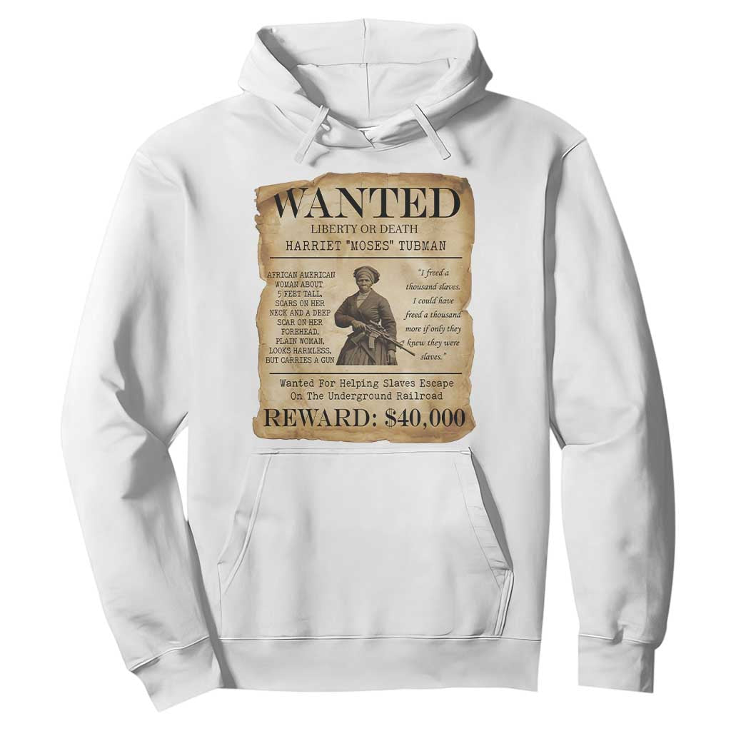 Vintage Harriet Tubman Poster Hoodie Wanted For Helping Slaves Escape