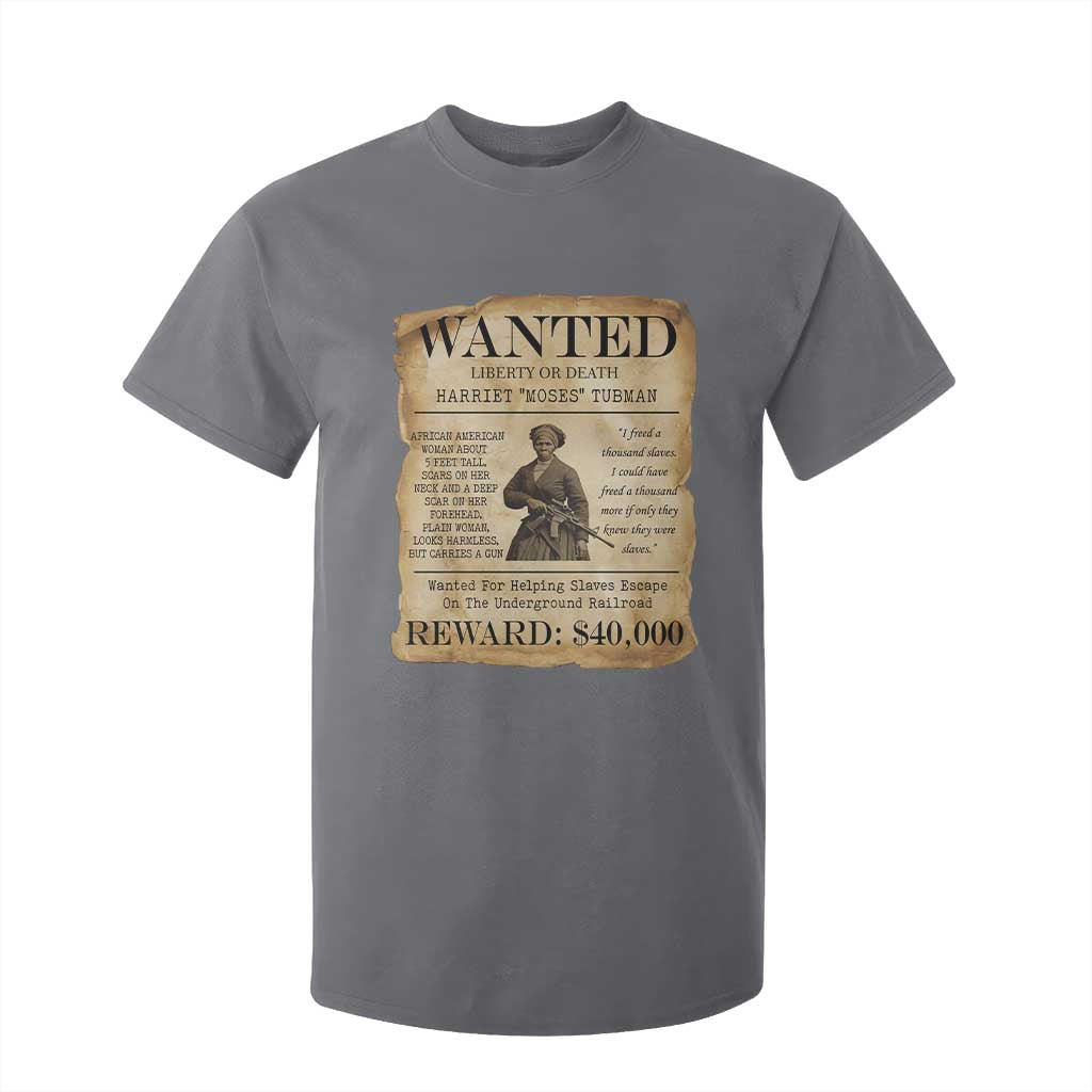 Vintage Harriet Tubman Poster T Shirt For Kid Wanted For Helping Slaves Escape