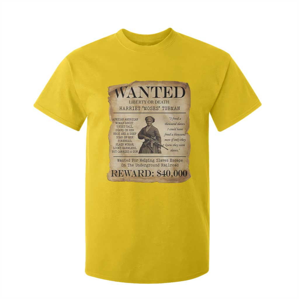 Vintage Harriet Tubman Poster T Shirt For Kid Wanted For Helping Slaves Escape