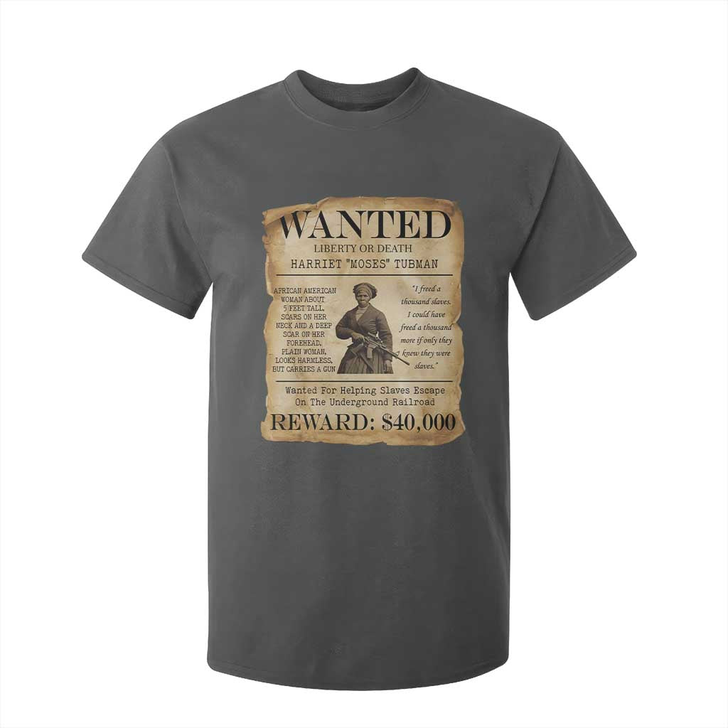 Vintage Harriet Tubman Poster T Shirt For Kid Wanted For Helping Slaves Escape
