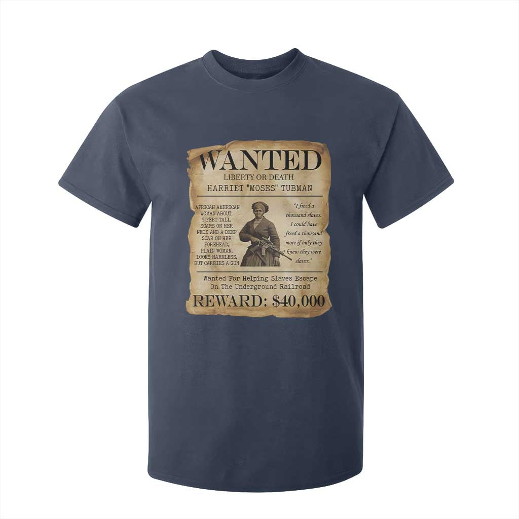 Vintage Harriet Tubman Poster T Shirt For Kid Wanted For Helping Slaves Escape