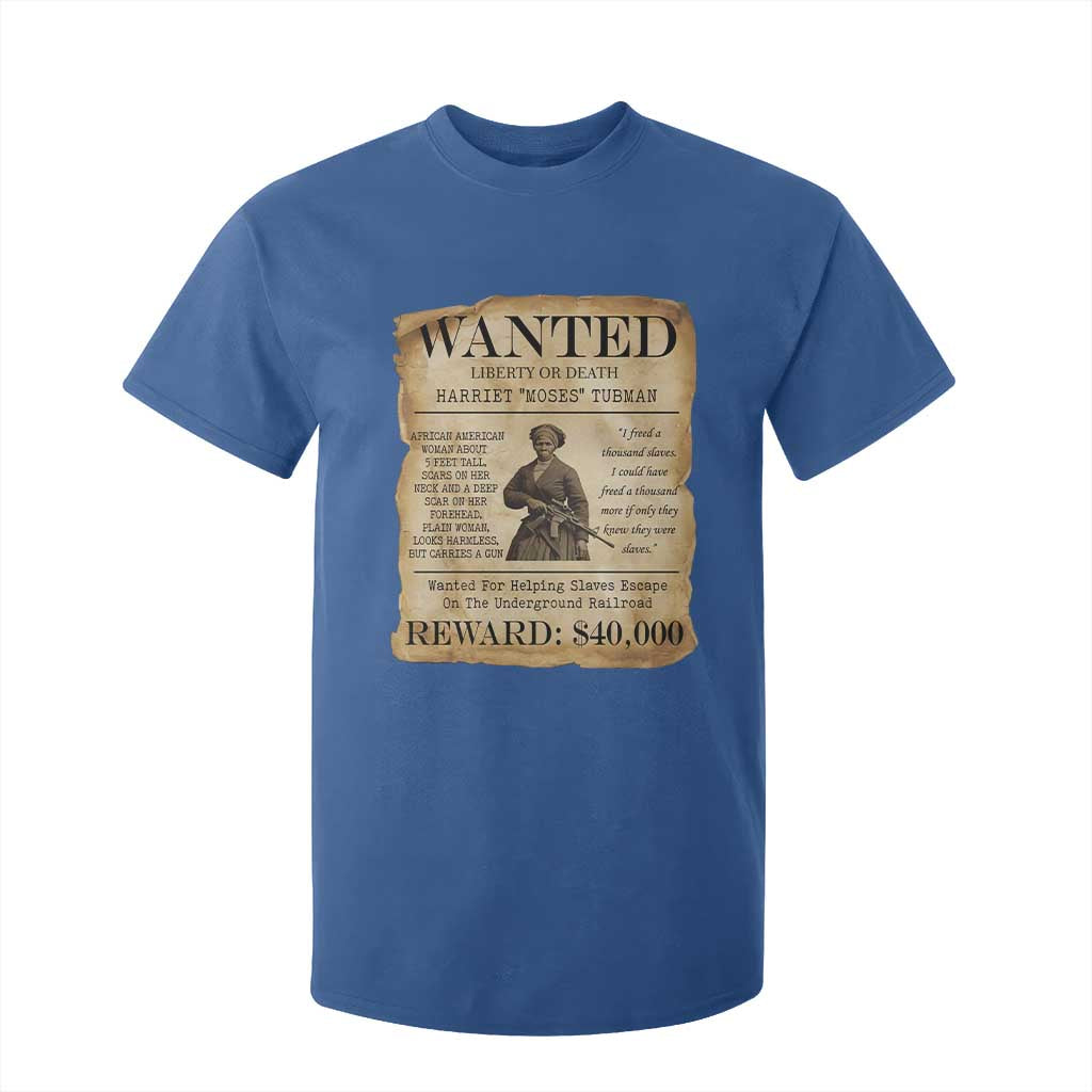 Vintage Harriet Tubman Poster T Shirt For Kid Wanted For Helping Slaves Escape
