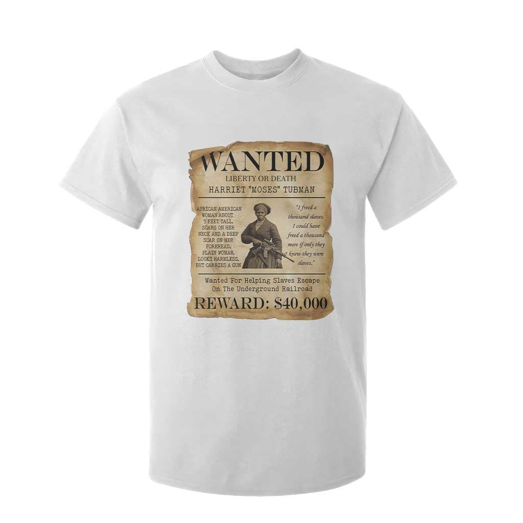 Vintage Harriet Tubman Poster T Shirt For Kid Wanted For Helping Slaves Escape
