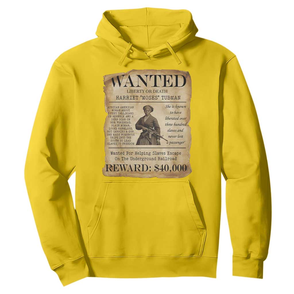 Harriet Tubman Wanted Reward Poster Hoodie Liberty Or Death
