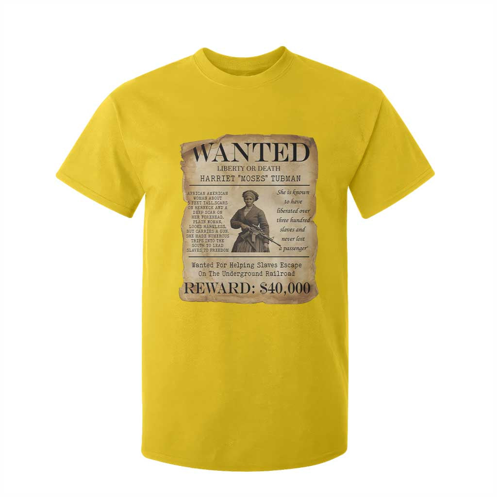 Harriet Tubman Wanted Reward Poster T Shirt For Kid Liberty Or Death
