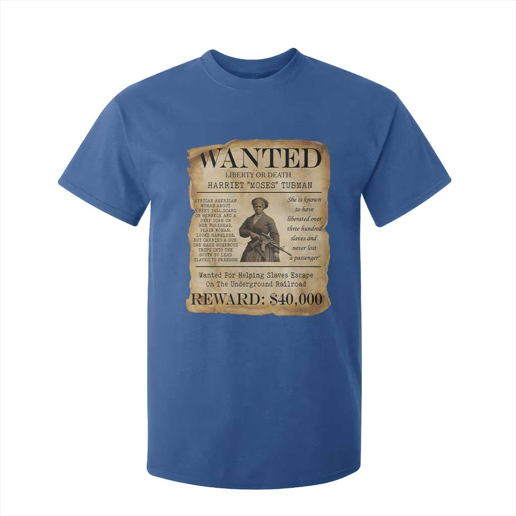 Harriet Tubman Wanted Reward Poster T Shirt For Kid Liberty Or Death