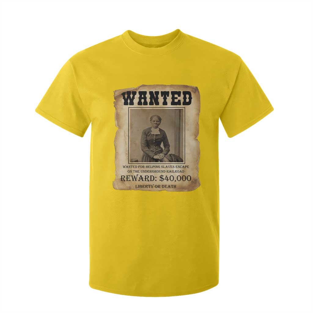 Harriet Tubman Wanted Reward Poster T Shirt For Kid Freedom Or Death