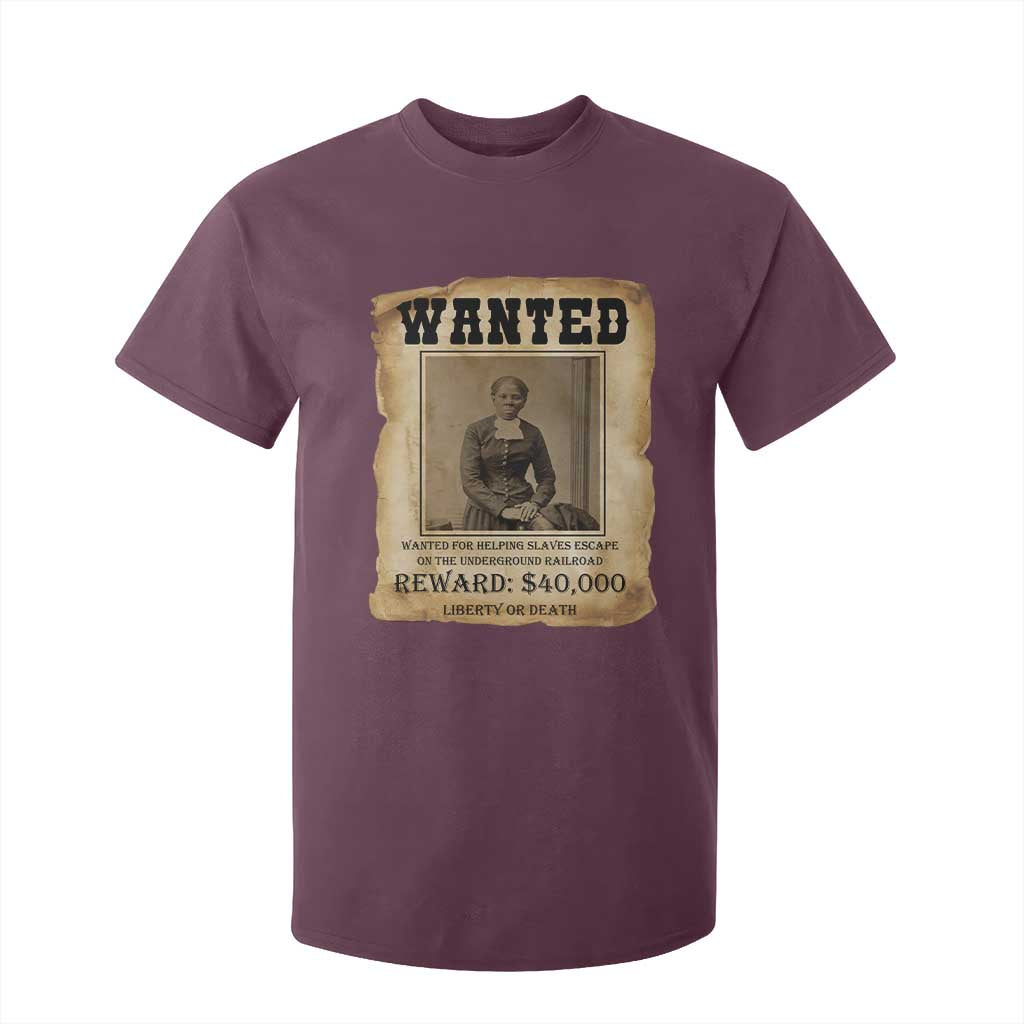 Harriet Tubman Wanted Reward Poster T Shirt For Kid Freedom Or Death