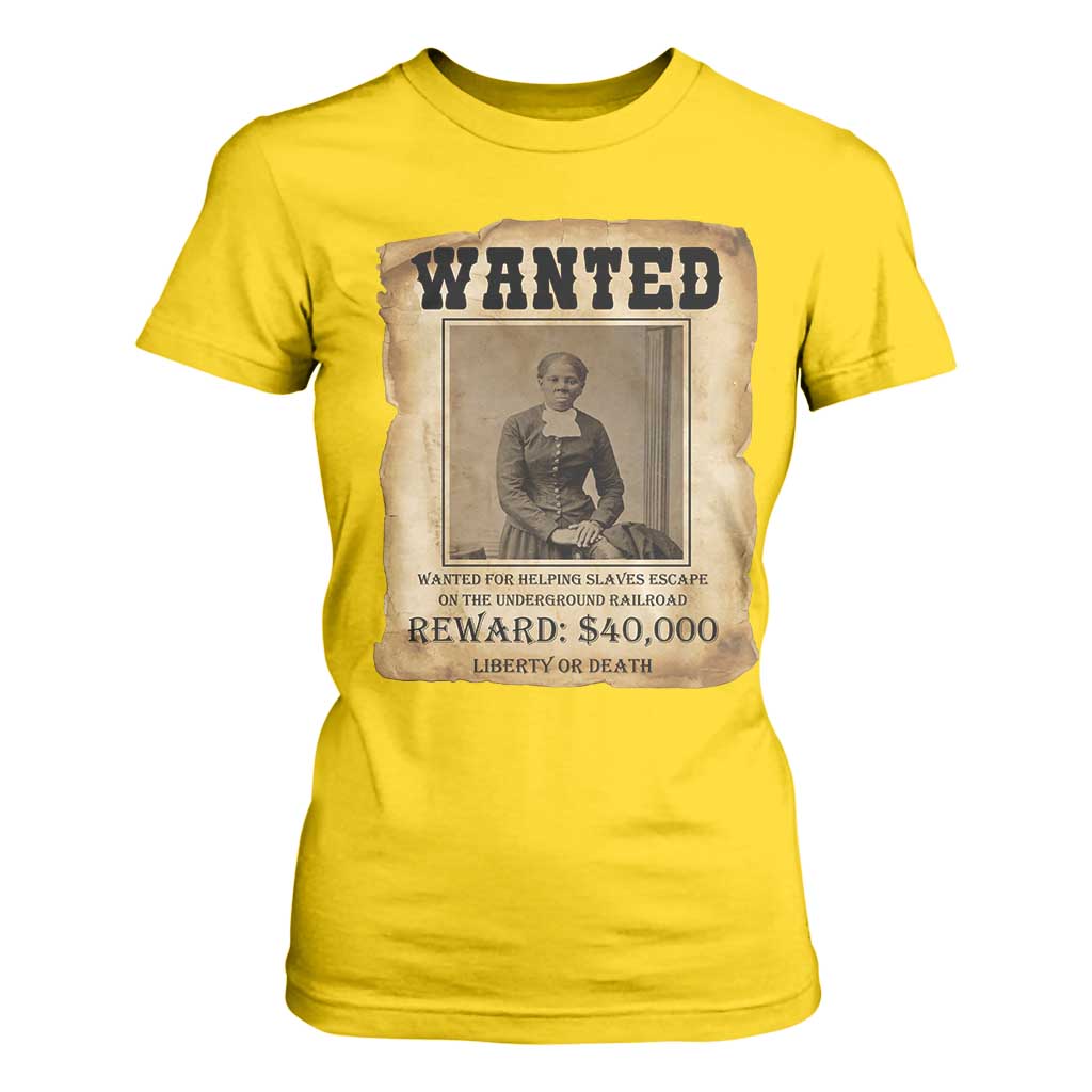 Harriet Tubman Wanted Reward Poster T Shirt For Women Freedom Or Death