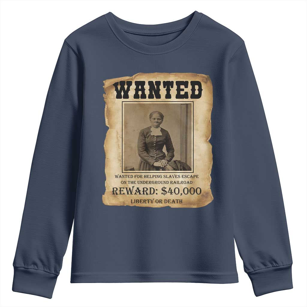 Harriet Tubman Wanted Reward Poster Youth Sweatshirt Freedom Or Death