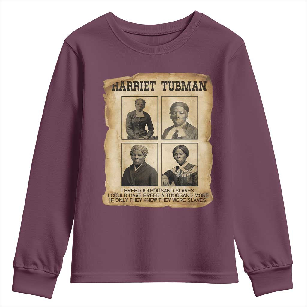 Vintage Harriet Tubman Poster Youth Sweatshirt I Freed A Thousand People
