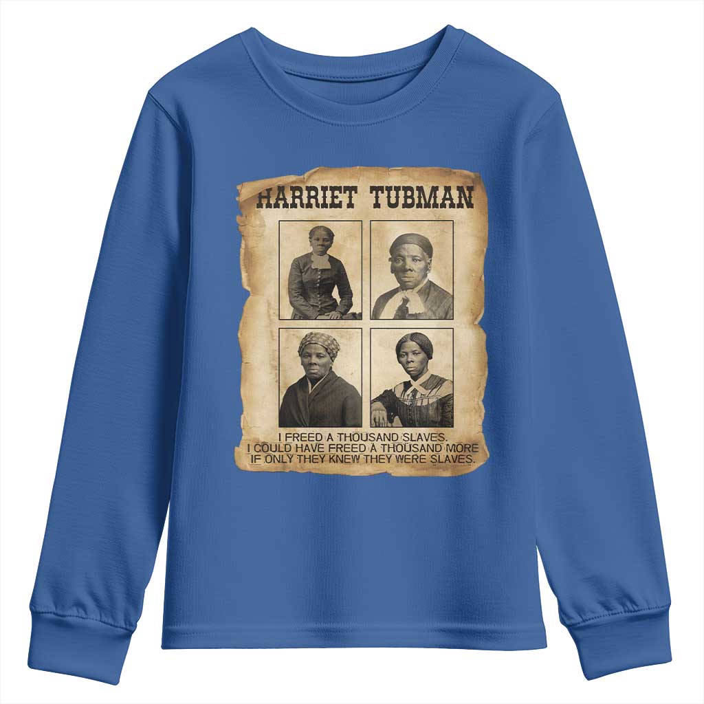 Vintage Harriet Tubman Poster Youth Sweatshirt I Freed A Thousand People